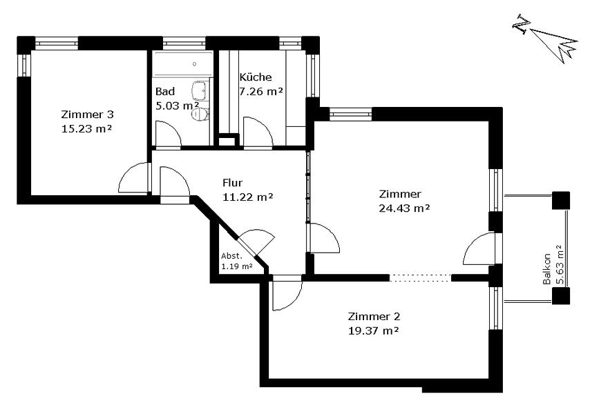 Dachgeschosswohnung mit 3 Zimmern und Balkon in Wedel - Foto 2