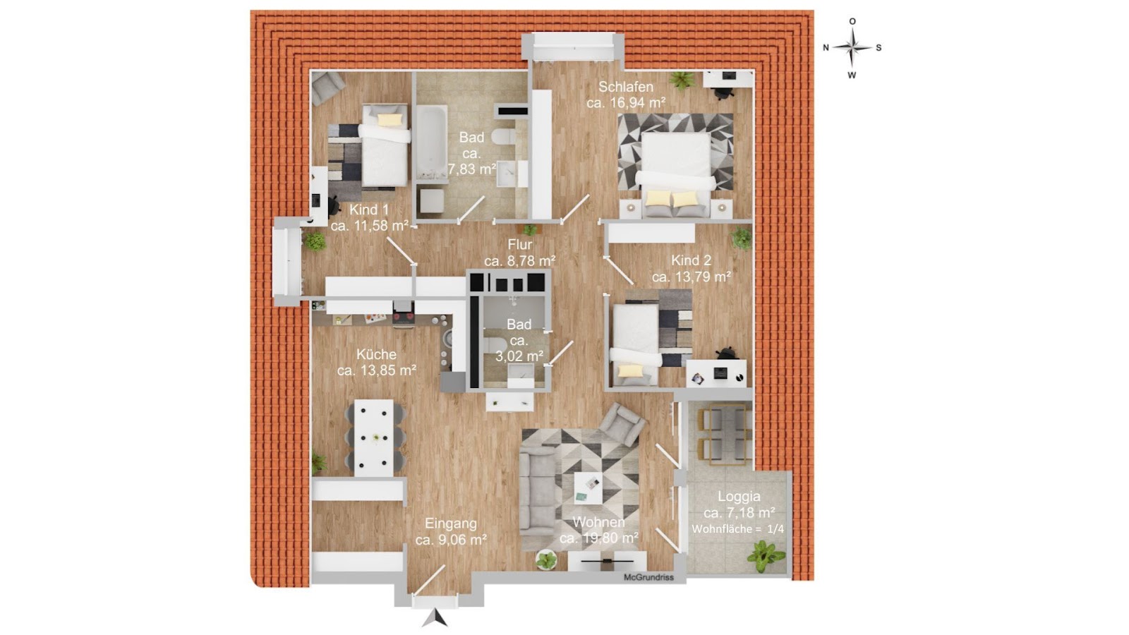 Moderne 4-Zimmer-Wohnung in Escherheim - Photo 1