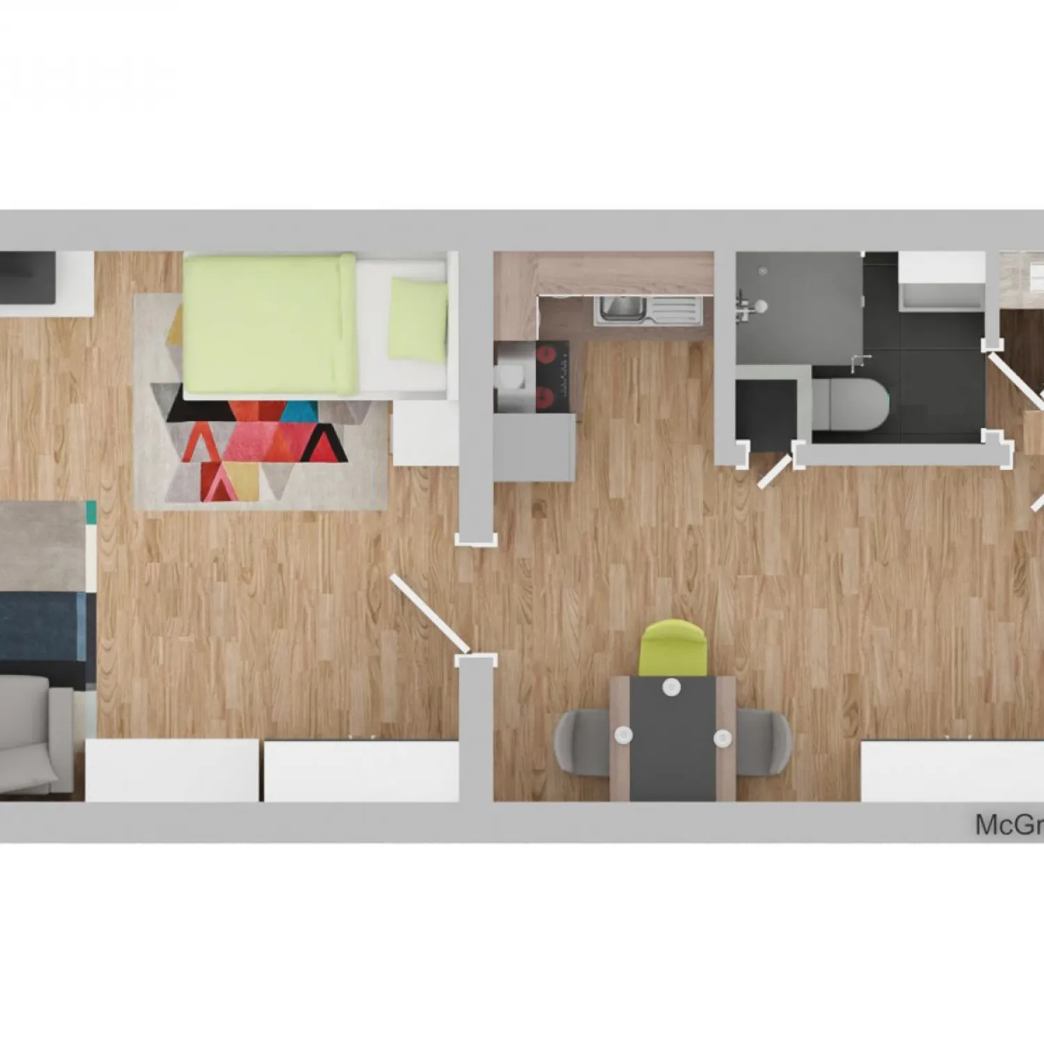 Grundriss einer Wohnung am Schwalbenplatz