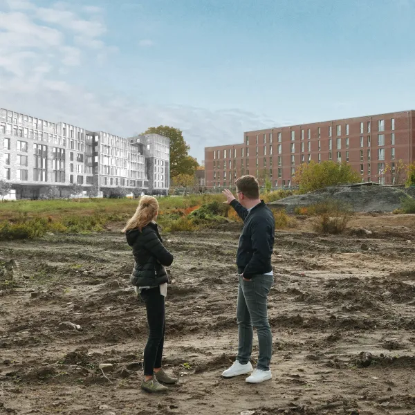 Baustelle mit Projektentwurf